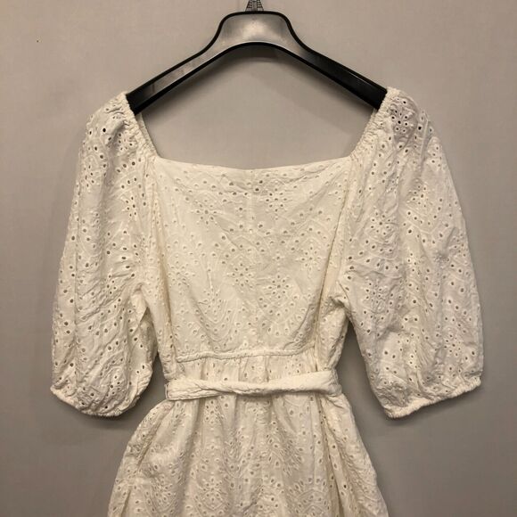 Eloquii Elements Women Cotton Belted Eyelet Dress Size 14 White M176 -20 - Picture 12 of 13